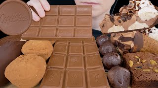 ASMR Chocolate Desserts Giant Lindt Bar Mochi Ice Cream Cheesecake Brownie Magnum Ice Cream [upl. by Bennie]