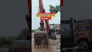 EXCAVATOR TEETH GAS WELDING REPAIR 🇮🇳 🚧 excavator india shorts trending machine welding video [upl. by Aicerg]