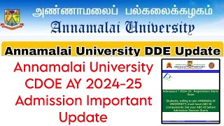 Annamalai University CDOE AY 202425 AdmissionUGC ApprovalCourses [upl. by Aronoel293]