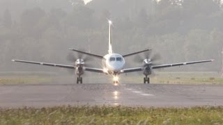 Saab 2000 SELRA Landing at Airport BernBelp  Beautiful Vortices [upl. by Talbert]