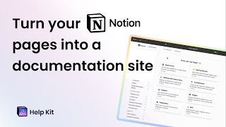 Create a documentation site with Notion  HelpKit [upl. by Peery]