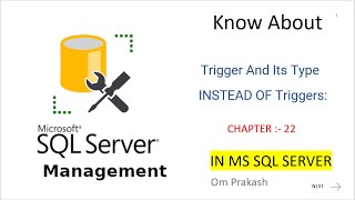 Triggers AND Types of Triggers in SQL Server  INSTEAD OF Triggers [upl. by Micheil]