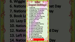 August Holidays 2024 shorts youtube [upl. by Anaerda]