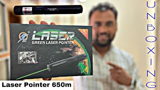 High Powered Military Burning Green Laser Pointer 650m Laser Party Pen 5 Mile  Reachable Battery [upl. by Wilie283]