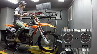 2024 KTM 250 SXF Dyno Test [upl. by Ainitsirhc]