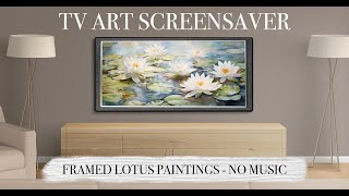 TV ART SCREENSAVER 2023  Mixed Vintage Lotus Framed Paintings  Interior Art [upl. by Haletta723]