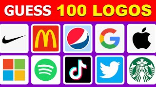 Guess the Logo in 3 Seconds  100 Famous Logos  Logo Quiz [upl. by Ethelin736]