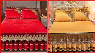 Bed sheet designs Pillowcase designs Velvet bedding Lace bedding [upl. by Esereht17]