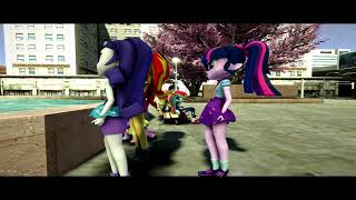 Una Reunion de amigas en la fuente  My little pony Equestria Girls Loquendo  GTA San Andreas [upl. by Atnima]