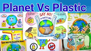 Planet Vs Plastic creative Posters 🥇2024 Beat plastic pollution posters [upl. by Liddie]