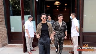 Jonas Brothers together ahead of The Remember This Tour in NYC [upl. by Haorbed]