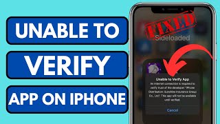 How To Fix Unable To Verify App on iphone  An internet Connection is required [upl. by Nered8]