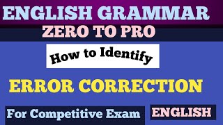 Error Correction ll English Grammar ll Competitive Exam ll WBCS 2024 II [upl. by Olen]