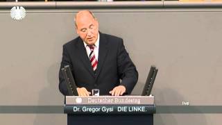 Gregor Gysi DIE LINKE »Sie vergemeinschaften die Schulden der Banken und Hedgefonds« [upl. by Lodnar]