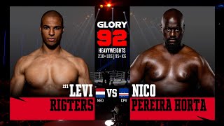 Levi Rigters v Nico Pereira Horta  GLORY 92 Rotterdam [upl. by Cristionna]