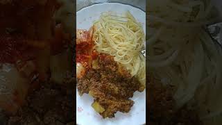 Spaghettimince meat and kimchi letthecookingdothetalking foodyouwanttoeat cooking foodie [upl. by Llerref]