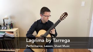 Lagrima by Tárrega and Lesson for Classical Guitar [upl. by Geerts]