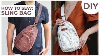 Sewing a Sling Bag I Sewing Pattern  Sewing tutorial [upl. by Bonnie]