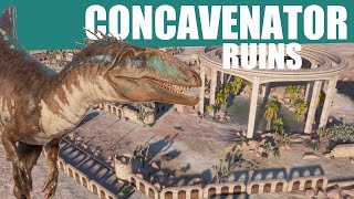 CONCAVENATOR RUINS with Safari  Jurassic World Evolution 2 Cretateous Predator Pack speedbuild JWE2 [upl. by Jerol]