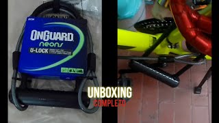 Unboxing Cadeado Onguard Neon 8154 Ulock Preto Cabo Bike Moto Bicicleta  Trava ULOCK [upl. by Dru]