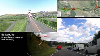 A465 dualling phase 5 and 6 Hirwaun–Dowlais Top comparison drivethrough [upl. by Cosette]