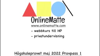 Högskoleprovet maj 2022 Provpass 1 Uppgift 4 [upl. by Titos]