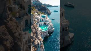 Inside The Most Expensive House in The Santorini  Greece 🇬🇷 shorts mansion greece santorini [upl. by Rofotsirk]