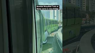 Mumbai MonoRail Train taking a sharp Curve amp crossing Bridge [upl. by Notna600]