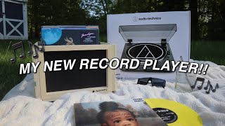 MY NEW RECORD PLAYER  Audio Technica ATLPGOBT [upl. by Surdna]