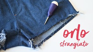 TUTORIAL come accorciare i jeans e sfrangiare lorlo  Cucire il denim 04  Cucito mai più senza [upl. by Allimak]