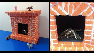 como hacer una chimenea miniatura con material reciclado  chimenea decorativa en miniatura [upl. by Yup326]