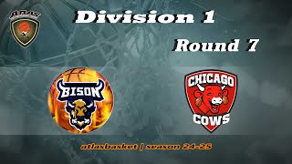 Atlasbasket  Div 1Round 7  DE TROI BISONS vs CHICAGO COWS [upl. by Guise969]