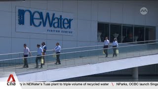 Expansion of Tuas Newater Factory will triple production to 75 million gallons per day [upl. by Isdnyl628]