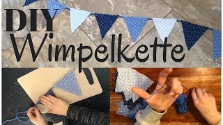 DIY Wimpelkette aus Stoffresten  stefolina [upl. by Noxas]