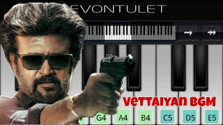 Vettaiyan BGM  Easy Piano Tutorial  Perfect Piano [upl. by Malin429]