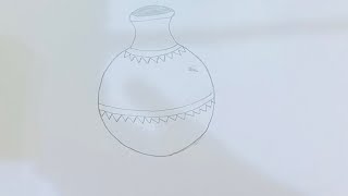 How to draw Traditional clay water pot drawing with pencil [upl. by Yajnas24]