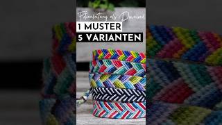 KNÜPFEN 1 Muster 5 Ideen für das bunte Zopfmuster diy armband knüpfen bracelet [upl. by Lokkin261]