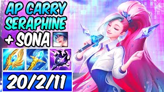 SO BROKEN YOU HAVE TO TRY THIS SERAPHINE APC amp SONA BOT LANE  New Build amp Runes League of Legends [upl. by Mehitable]