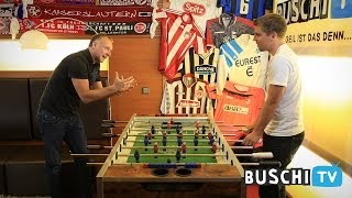 BuschiAusraster beim Kickern mit Profi Christian Deutinger [upl. by Adrahc851]