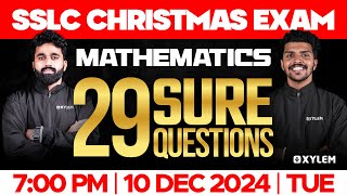 SSLC Christmas Exam Maths  29 Sure Questions  Xylem SSLC [upl. by Landmeier]