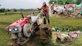 My KAMCO KMB200 Going To Deep Mud For Making Rice Nursery  Power Tiller Puddling In Deep Mud [upl. by Ludvig22]