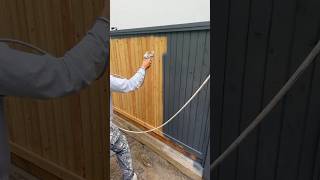 How to spray paint wood fence [upl. by Amocat]