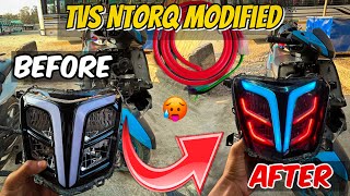 🥵Finally TVS Ntorq125 Full Modification Vlog  NTORQ Headlight Modified  Ntorq125 DimpusVlogs [upl. by Baalman]