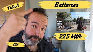 Nos batteries lithium TESLA 225kWh DIY [upl. by Atnohs87]