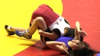 Wrestling 東川加奈 × 塚本かおり 37Kg JrQ Cup2012407 [upl. by Enelyahs]