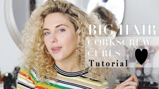 HOW TO CORKSCREW CURLS BIG HAIR TUTORIAL  STYLE LOBSTER [upl. by Otrebmal]