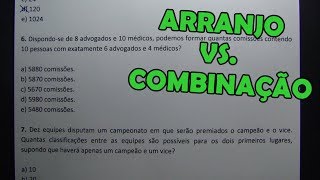 ANÁLISE COMBINATÓRIA  8 QUESTÕES CONCURSO [upl. by Adaner]