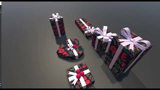 Gift boxes 3d lowpoly model for Unity  Download  Xmas Gift boxes game dev [upl. by Carder977]