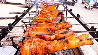 A Stall of Grilled Roast Whole Pork Leg Roast Duck amp More  Cambodian Street Food [upl. by Petey]