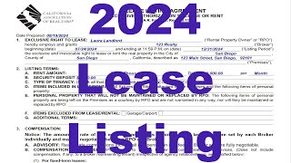 New July 2024 Lease Listing Agreement  CAR Form LL [upl. by Sochor]